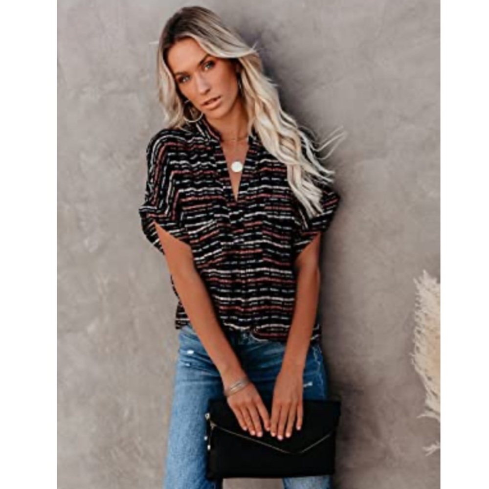 Allimy Women Short Sleeve Blouse